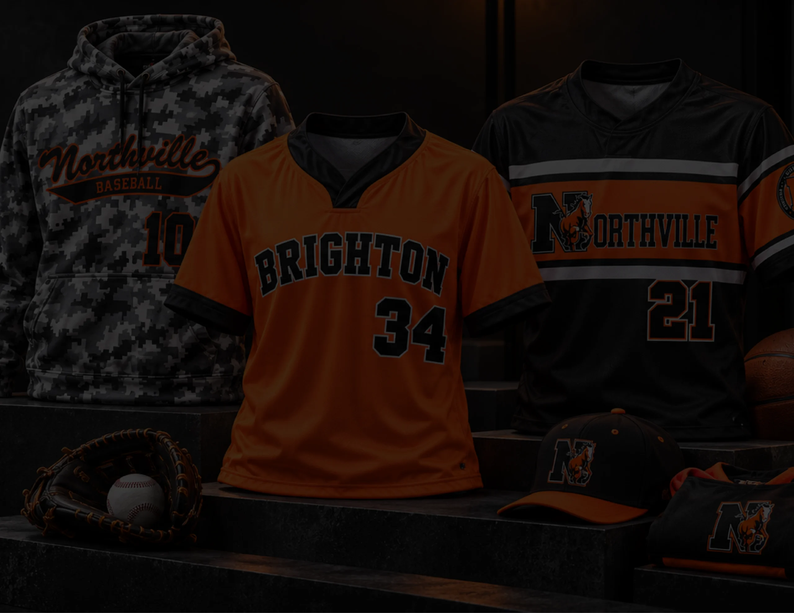 Custom football uniforms in black, team gear by MI Locker Room